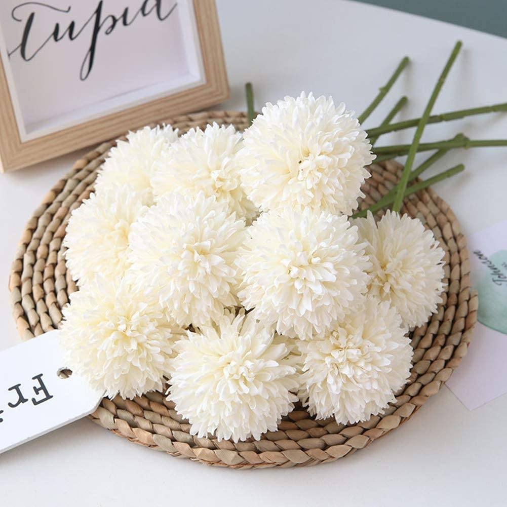 10-Piece: Artificial Flowers Chrysanthemum Ball Flowers Bouquet - Image 15