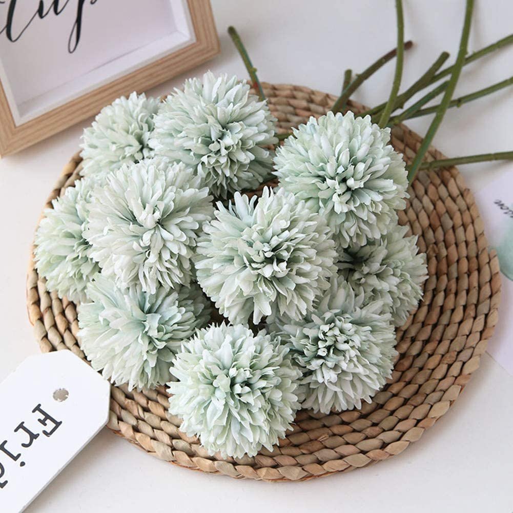 10-Piece: Artificial Flowers Chrysanthemum Ball Flowers Bouquet - Image 9