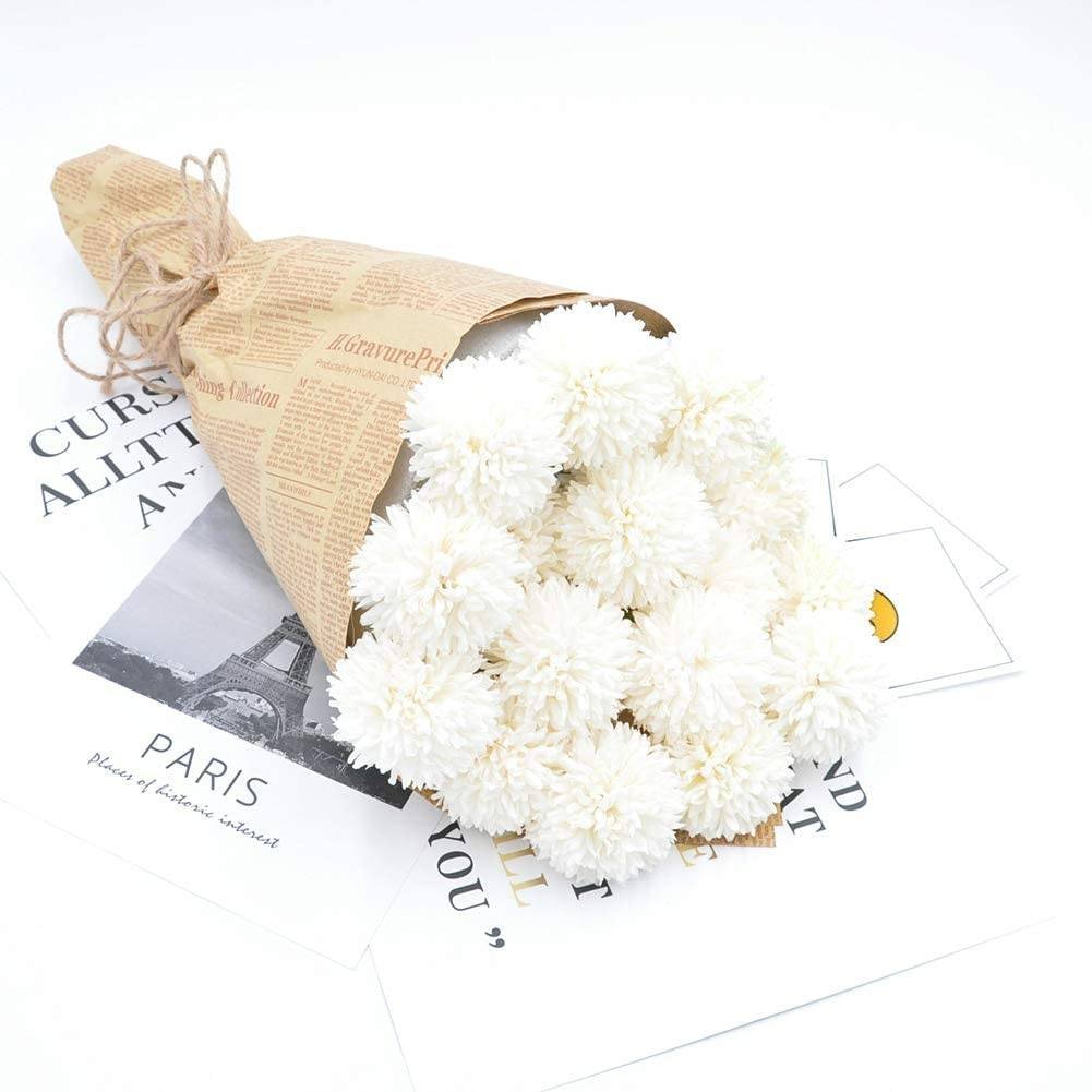 10-Piece: Artificial Flowers Chrysanthemum Ball Flowers Bouquet - Image 13
