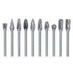 10-Piece: Double Cut Carbide Rotary Die Grinder Bit Set