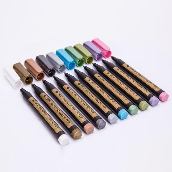 10-Piece: Metallic Paint Marker Pen Permanent