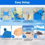 10 x 10 ft Sun Shelter Family Beach Tent Outdoor Shade UPF50+ with Sandbag - Image 4