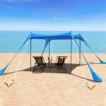 10 x 10 ft Sun Shelter Family Beach Tent Outdoor Shade UPF50+ with Sandbag - Image 9