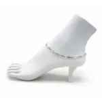 14k Yellow Gold Filled High Polish Finsh Figaro Link Anklet 5mm 9.5'' White/Yellow - Image 3