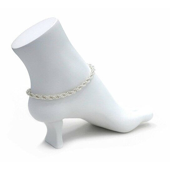 14k Yellow Gold Filled High Polish Finsh Rope Link Anklet 5mm 10'' White/Yellow - Image 3