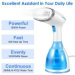 1500W Portable Handheld Clothes Steamer with 2 Brush - Image 3