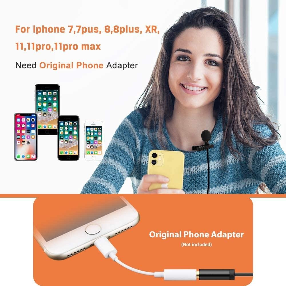 16 Feet Single Head Lavalier Lapel Microphone Omnidirectional Condenser Mic - Image 5