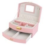 2-Layer Lockable Leather Jewelry Box - Image 7