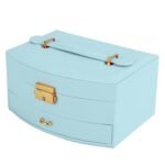 2-Layer Lockable Leather Jewelry Box - Image 2
