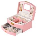 2-Layer Lockable Leather Jewelry Box - Image 5