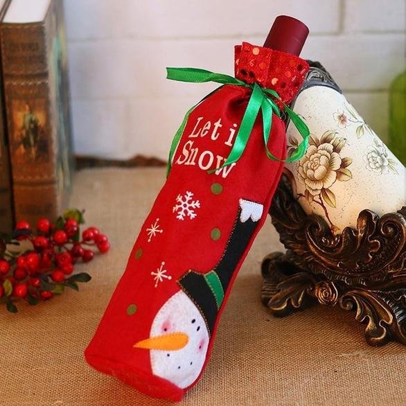 2-Pack: Christmas Decorations Red Wine Bag - Image 3