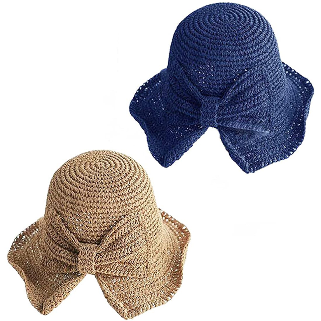 2-Pack: Foldable Wide Brim Floppy Straw Hat - Image 3