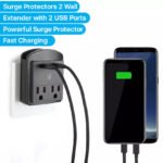 2-Pack: Surge Protector 2 Wall Outlets and 2 USB Ports - Image 7