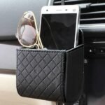 2-Pack: Universal Car Mobile Phone Bag PU Leather Car Auto Air Outlet Coin Bag Case
