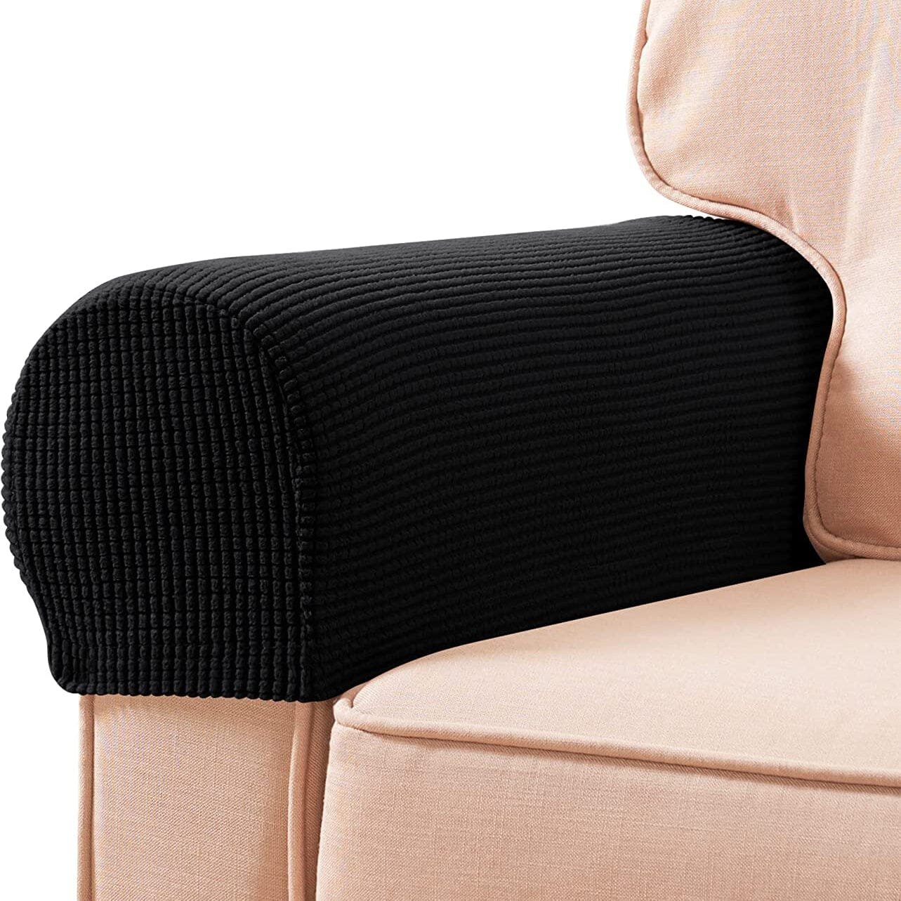 2-piece-jacquard-sofa-armrest-slipcover-furniture-decor-black-dailysale-798294.jpg 2-Piece: Jacquard Sofa Armrest Slipcover - Image 1