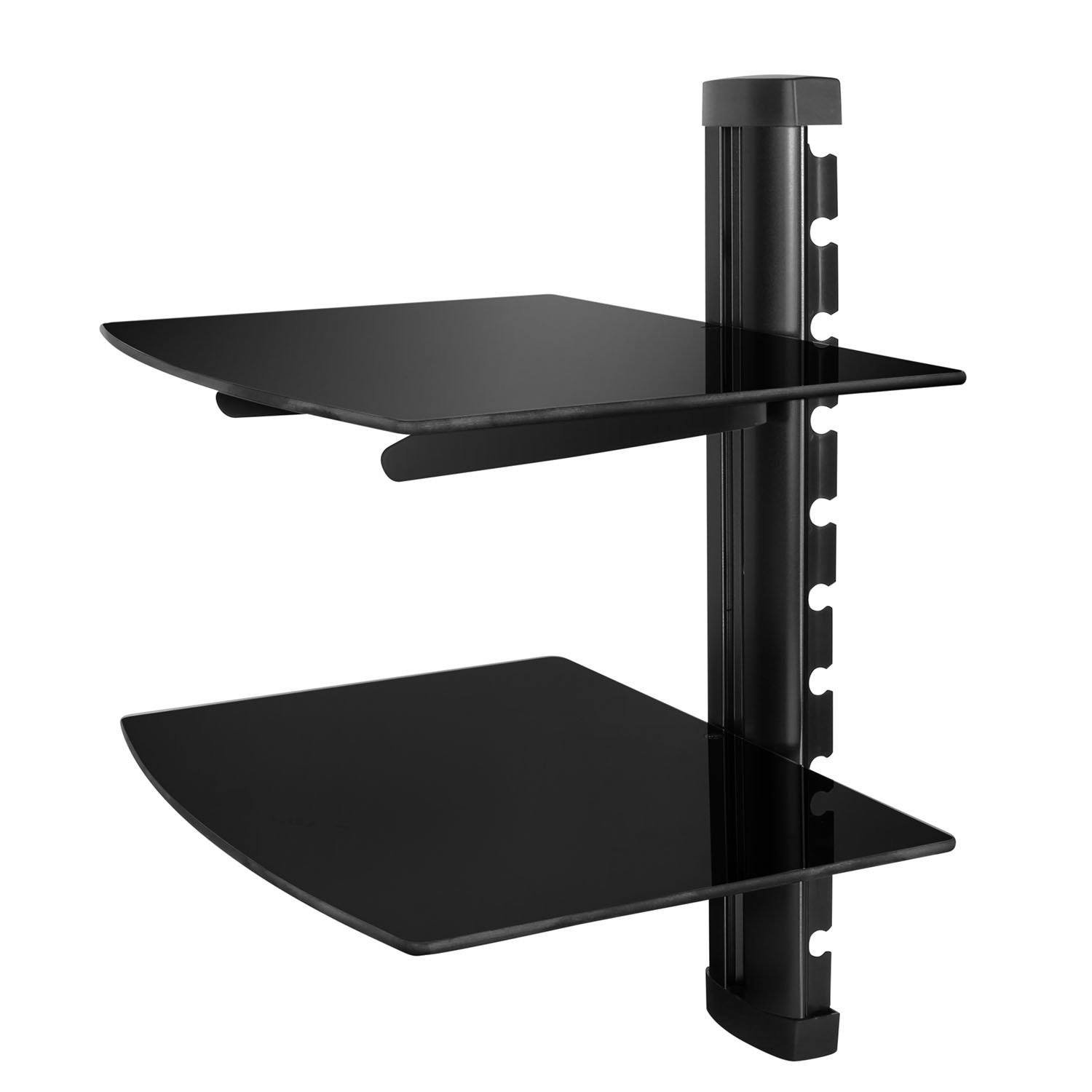 2 Tier Dual Glass Shelf Wall Mount