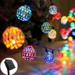 20 LED Moroccan Ball Solar String Lights - Image 4