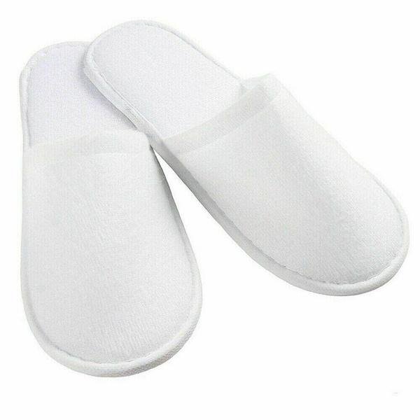 20-Pairs: Spa Hotel Guest Soft Slippers Closed Toe Disposable Travel Slipper