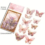 20-Pieces: Ice Crystal Laser Butterfly Decorative PET Stickers - Image 11