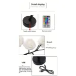 24 LED RGB 16 Colors Rose Tree Night Light Battery And USB Plug Operated Rose Flower Fairy Lights Remote Control - Image 10