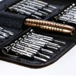 25-Piece Set: Precision Tool Repair Kit with Leather Case - Image 4