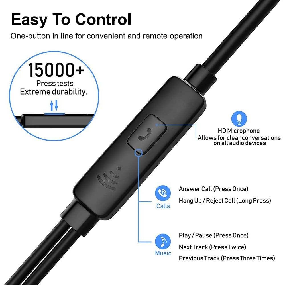 3-Pack: Noise Isolating Tangle Free In-Ear Headphones with Microphone - Image 5