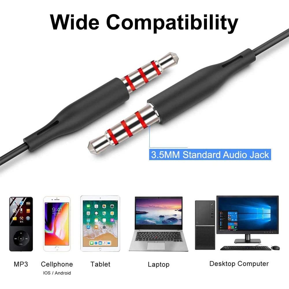 3-Pack: Noise Isolating Tangle Free In-Ear Headphones with Microphone - Image 7