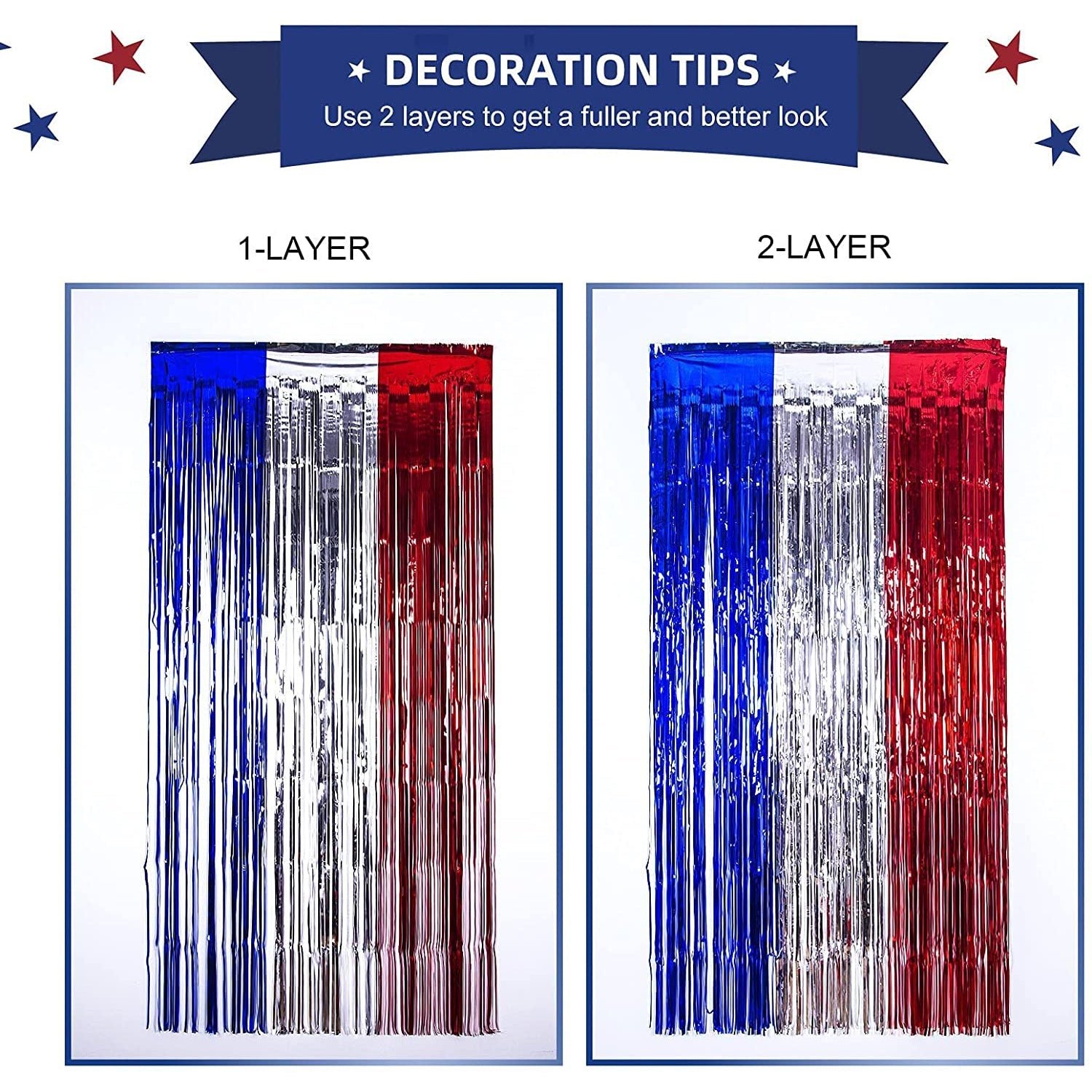 3-Pack: Tinsel Foil Fringe Curtains - Image 3