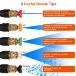 3000PSI Pressure Washer Gun Car Foam Sprayer with Jet Wand 5 Nozzle Tips M22-14 Connector - Image 10
