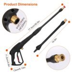 3000PSI Pressure Washer Gun Car Foam Sprayer with Jet Wand 5 Nozzle Tips M22-14 Connector - Image 14