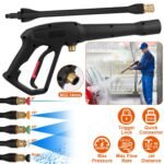 3000PSI Pressure Washer Gun Car Foam Sprayer with Jet Wand 5 Nozzle Tips M22-14 Connector - Image 11