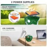 360?? Electric Solar Powered Ultrasonic Repeller with Motion Sensor LED Flashing Lights - Image 9