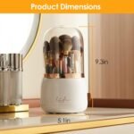 360?? Rotating Makeup Brush Holder with Lid Makeup Organizer - Image 10