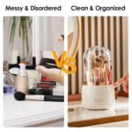 360?? Rotating Makeup Brush Holder with Lid Makeup Organizer - Image 11