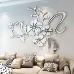 3D Mirror Flower Removable Wall Sticker