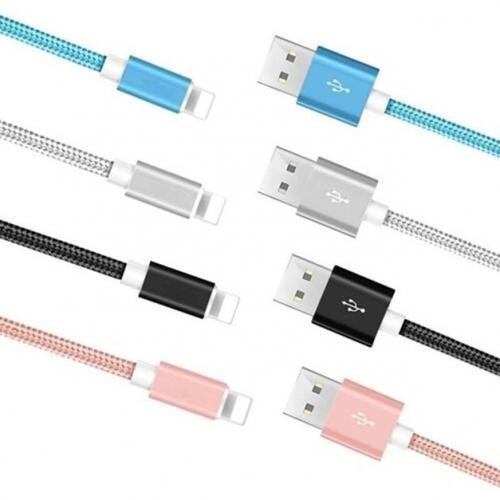 4-Pack: 6 Feet Heavy Duty Braided iPhone USB Cable Charger Cord