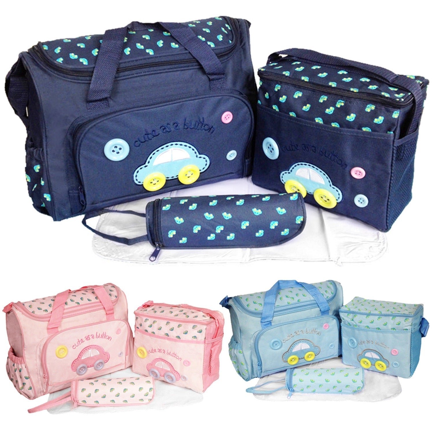 4-Piece: Baby Diaper Tote Bag Set