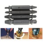 4-Piece Set: DrillPro Double-Sided Damaged Screw Extractors