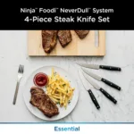 4-Piece Set: Ninja Foodi Never Dull Essential Steel Steak Knife Set, K12004 - Image 2
