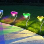 4-Piece: Solar Diamond LED Light Pathway Stake Decorative Lamp