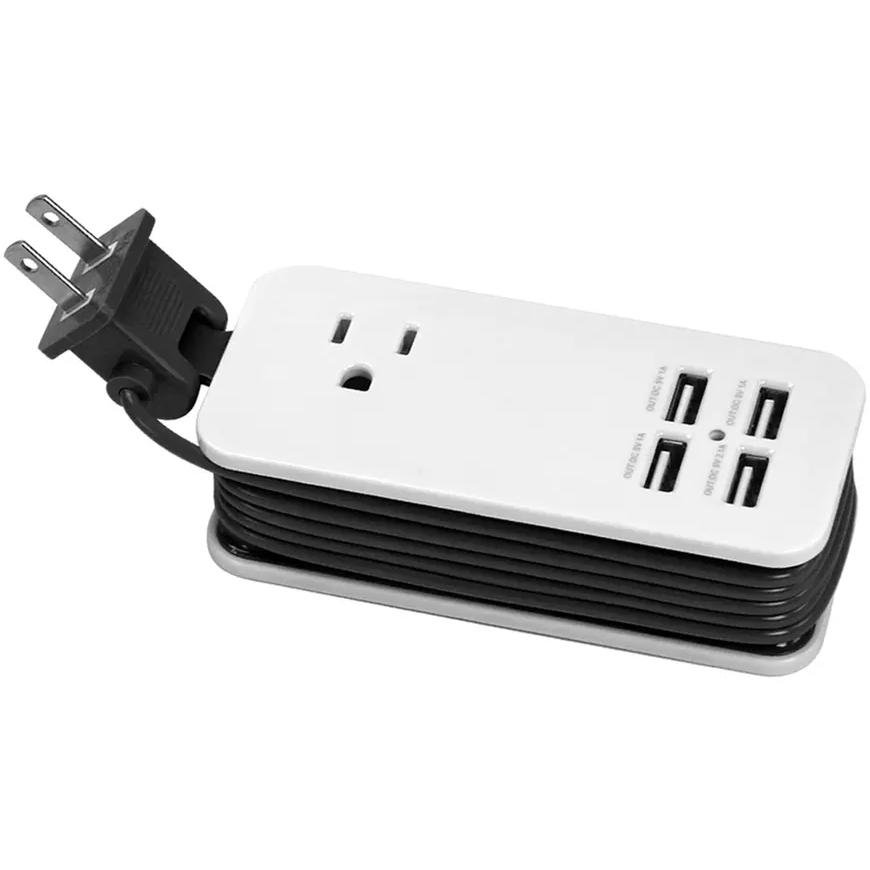 4 Port USB with Single AC Extendable Wire Charging Station - Image 2