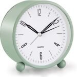 4" Super Silent Non Ticking Analog Alarm Clock with Night Light - Image 2