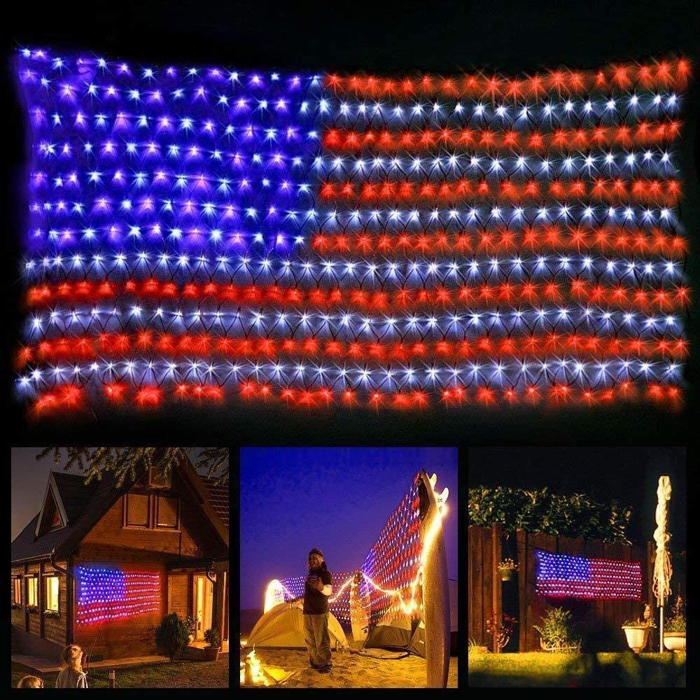 420 LED American Advanced Flag String Lights