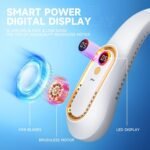5 Speeds Adjustable USB Rechargeable Battery Powered Personal Neck Fan - Image 6