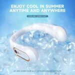 5 Speeds Adjustable USB Rechargeable Battery Powered Personal Neck Fan - Image 8