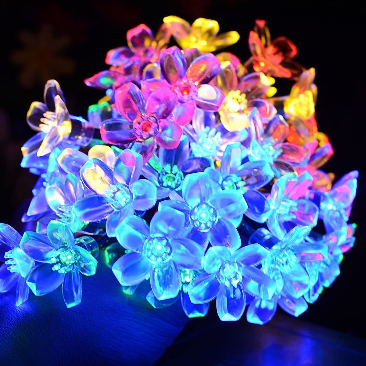 50 LED Fairy Flower Blossom Solar String Lights