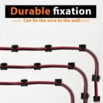 50-Pieces: Cable Clips, Adhesive Cable Organizer Cord Holder - Image 3