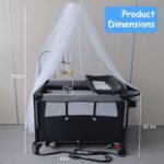 6-in-1 Foldable Baby Crib with Activity Center Diaper Changing Table - Image 11