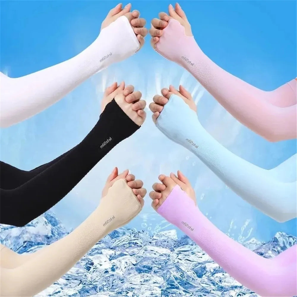 6-pairs-ice-silk-uv-protection-arm-sleeves-sports-outdoors-dailysale-620605.webp 6-Pairs: Ice Silk UV Protection Arm Sleeves - Image 1