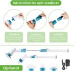 Electric Spin Scrubber Cordless Scrubber Brush with Long Handle - Image 3